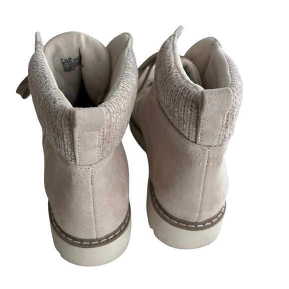 Cliffs by White Mountain Cream Beige Lace Up Hiking Boots Knit Cuff Size 7.5 - Picture 4 of 11